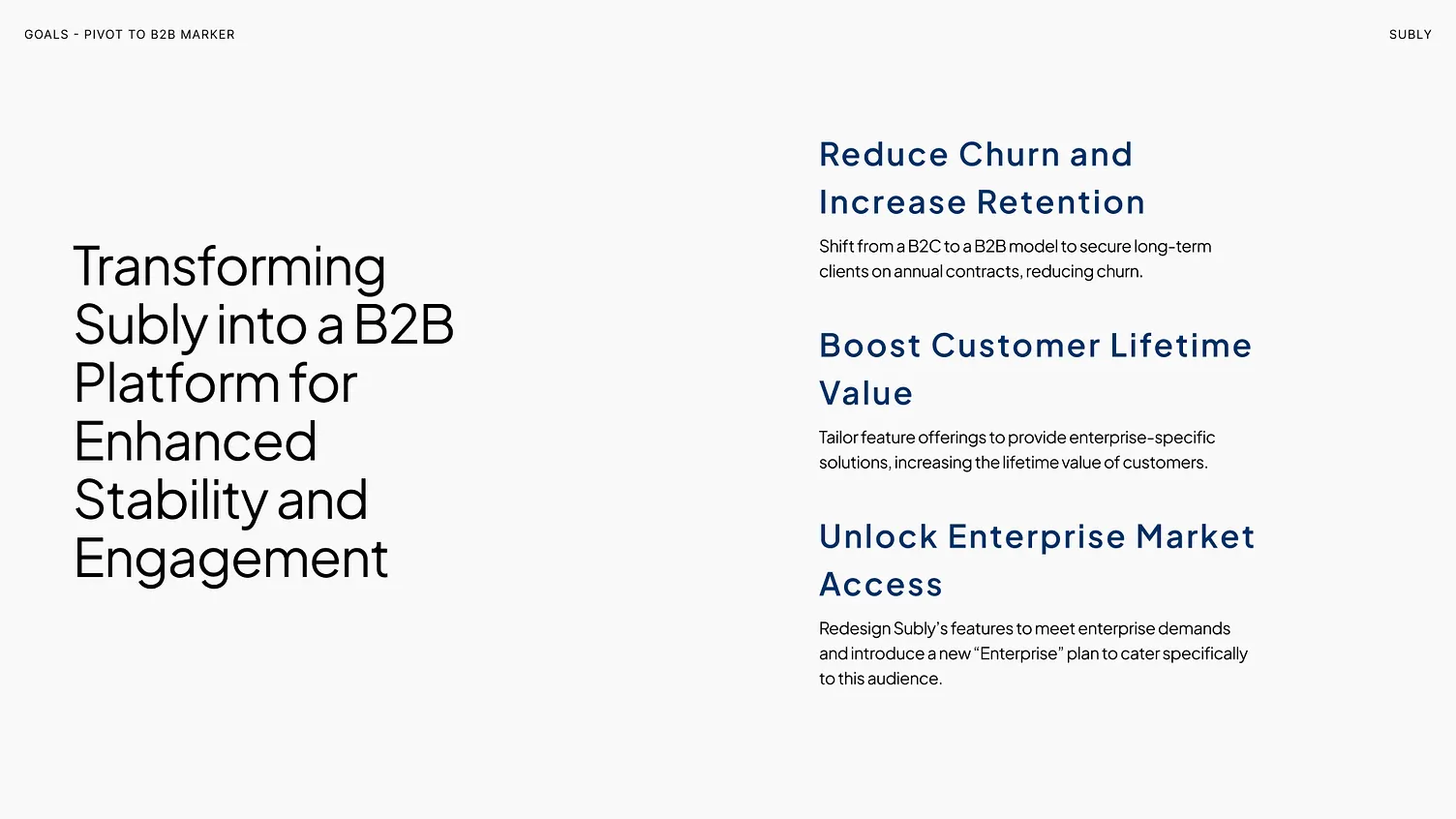 Strategic goals for the enterprise pivot